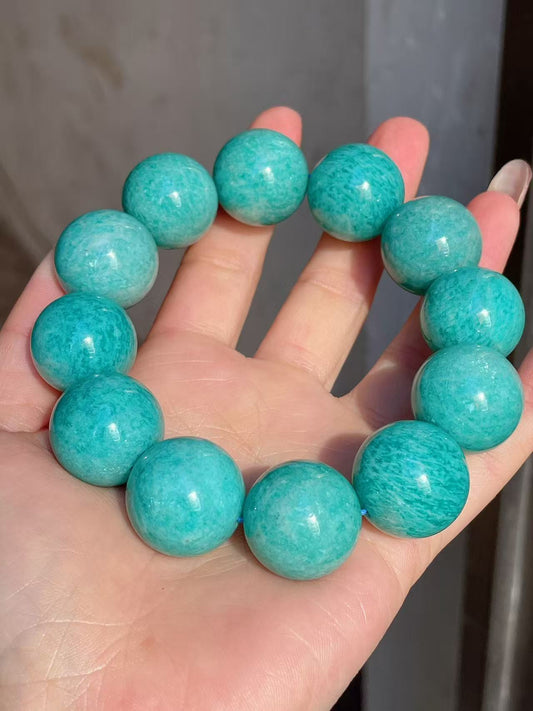 20mm Natural Amazonite round beaded bracelet
