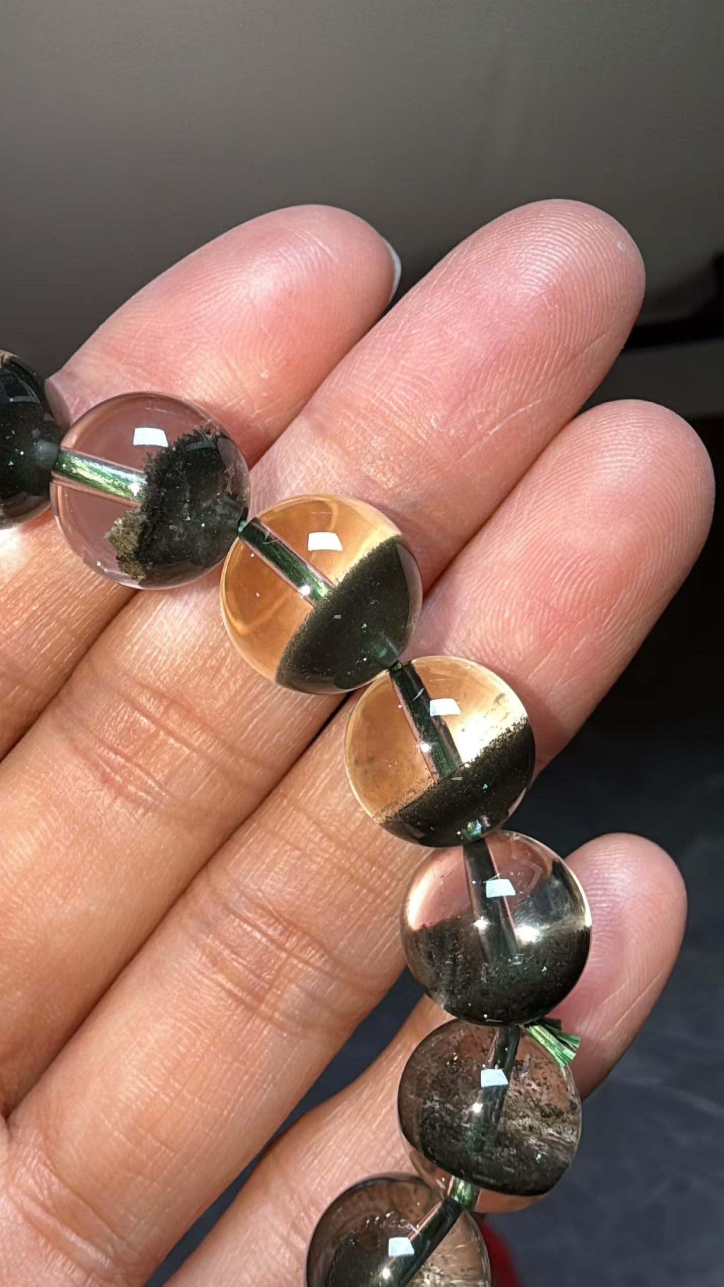 11mm natural Green phantom quartz Crystal beads bracelet