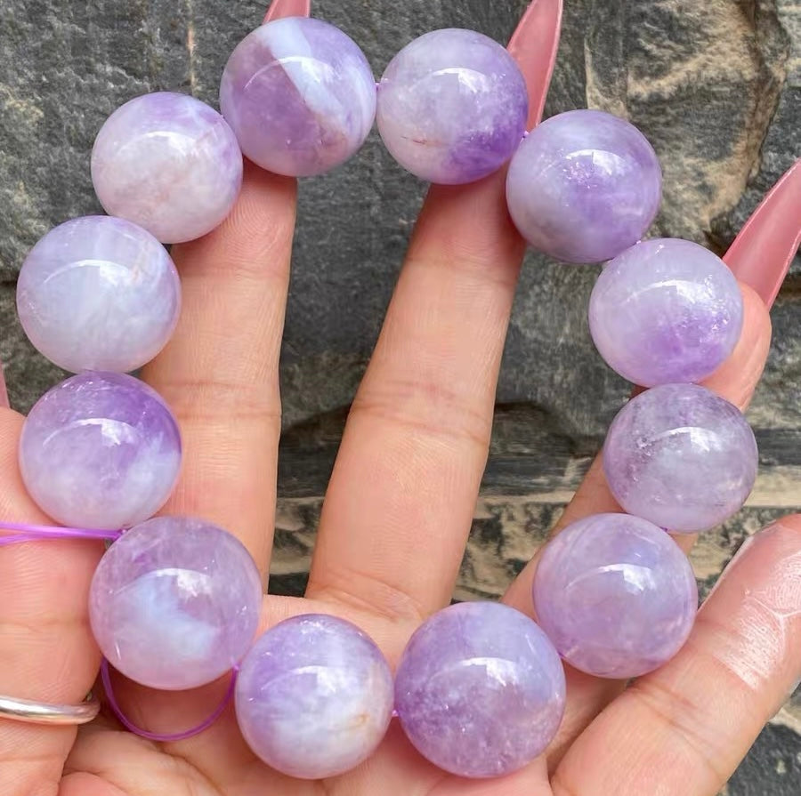 20MM Natural Lavender Purple Jade Quartz bracelet