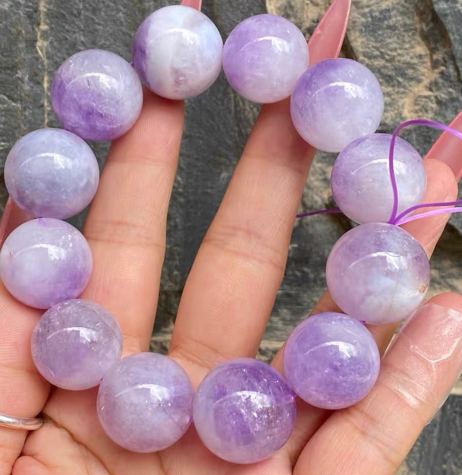 20MM Natural Lavender Purple Jade Quartz bracelet
