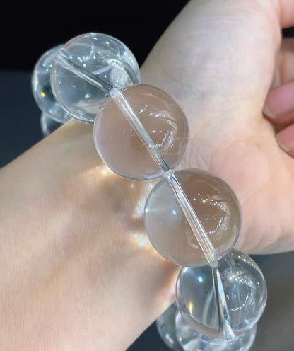 Natural white clear Rock quartz Crystal beads bracelet 20mm