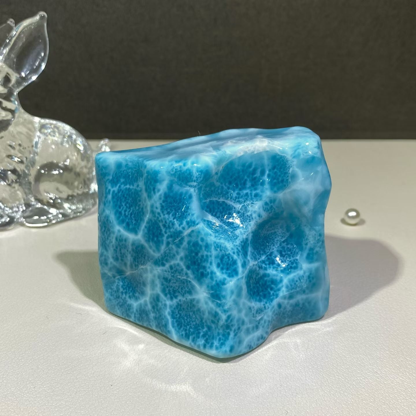 Natural Larimar blue Raw nugget beads gemstone ornaments