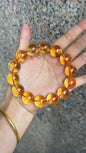Natural Genuine yellow Citrine Quartz Crystal beads bracelet 17mm