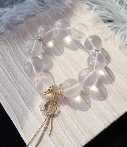 20mm Pink Rose quartz Crystal beads bracelet