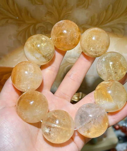 28MM yellow citrine quartz crystal bracelet