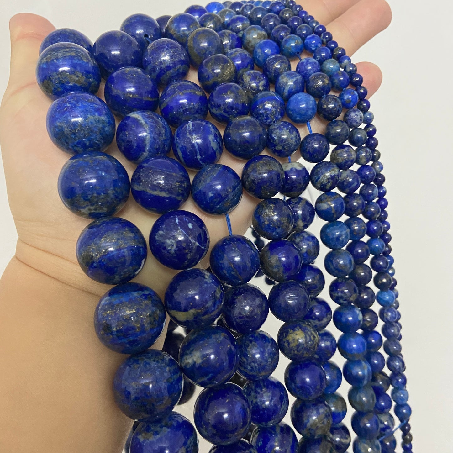 Natural Lapis Lazuli loose beads for jewelry making 4-20mm ,15 inches one strands
