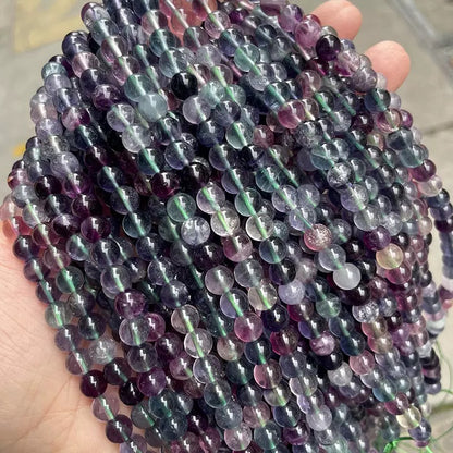 Natural purple fluorite loose beads wholesale