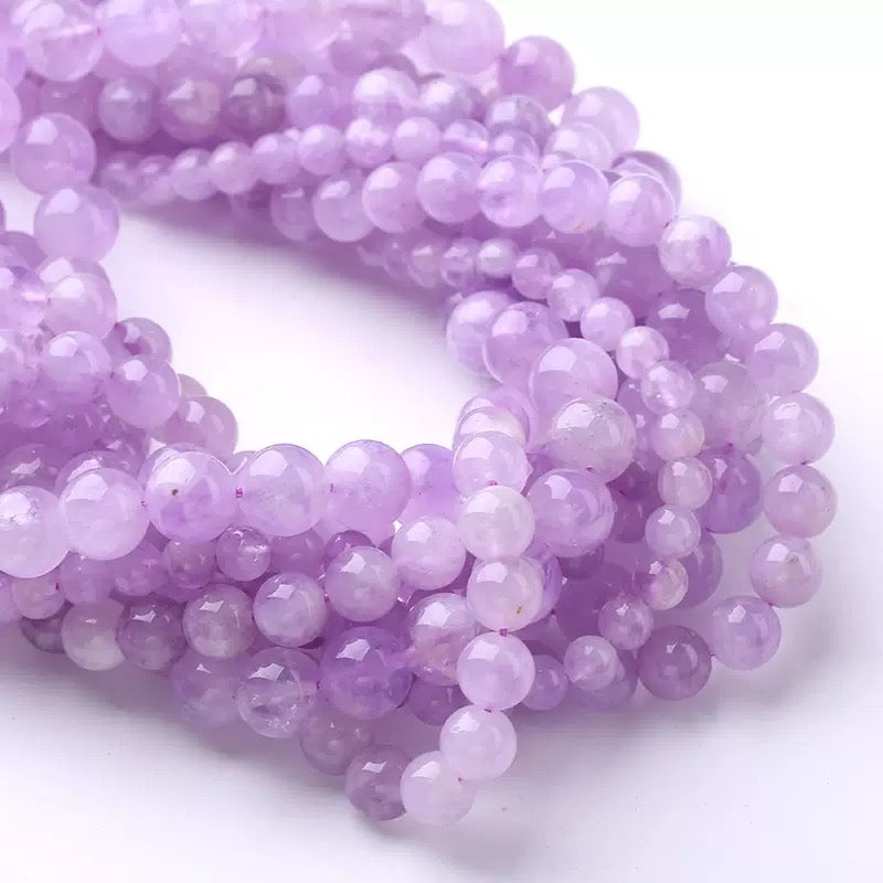 Natural lavender purple jade smooth round loose beads wholesale