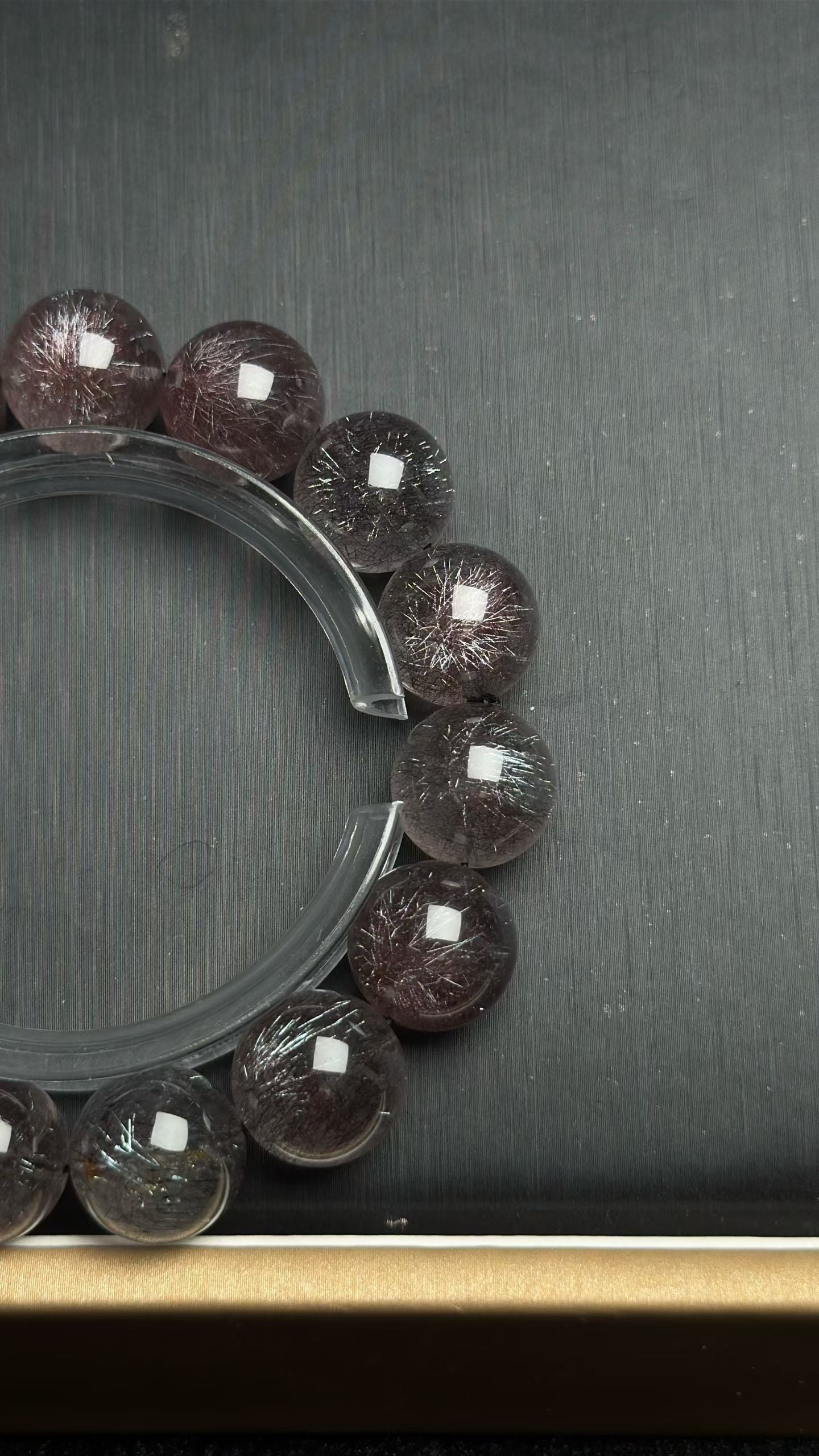 14mm Natural Black Super seven Rutilated Quartz Crystal beaded bracelet,super 7 crystal