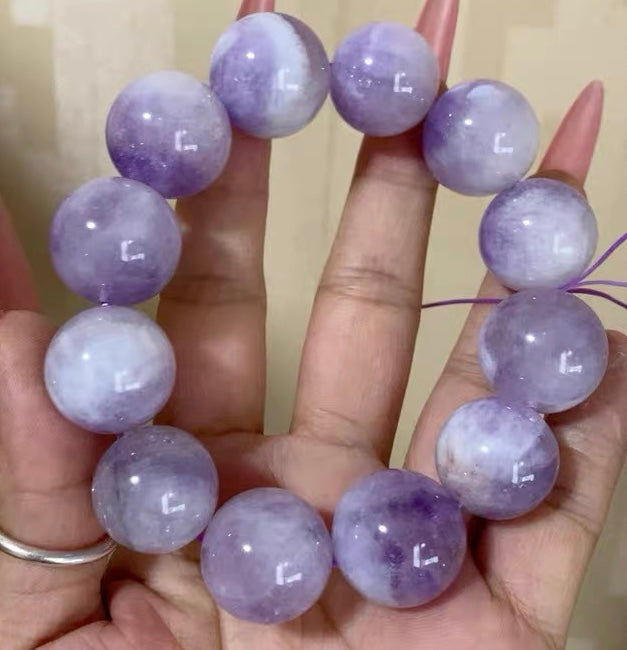 20MM Natural Lavender Purple Jade Quartz bracelet