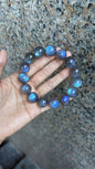 15MM Blue Flashlight Gray moonstone labradorite beaded bracelet