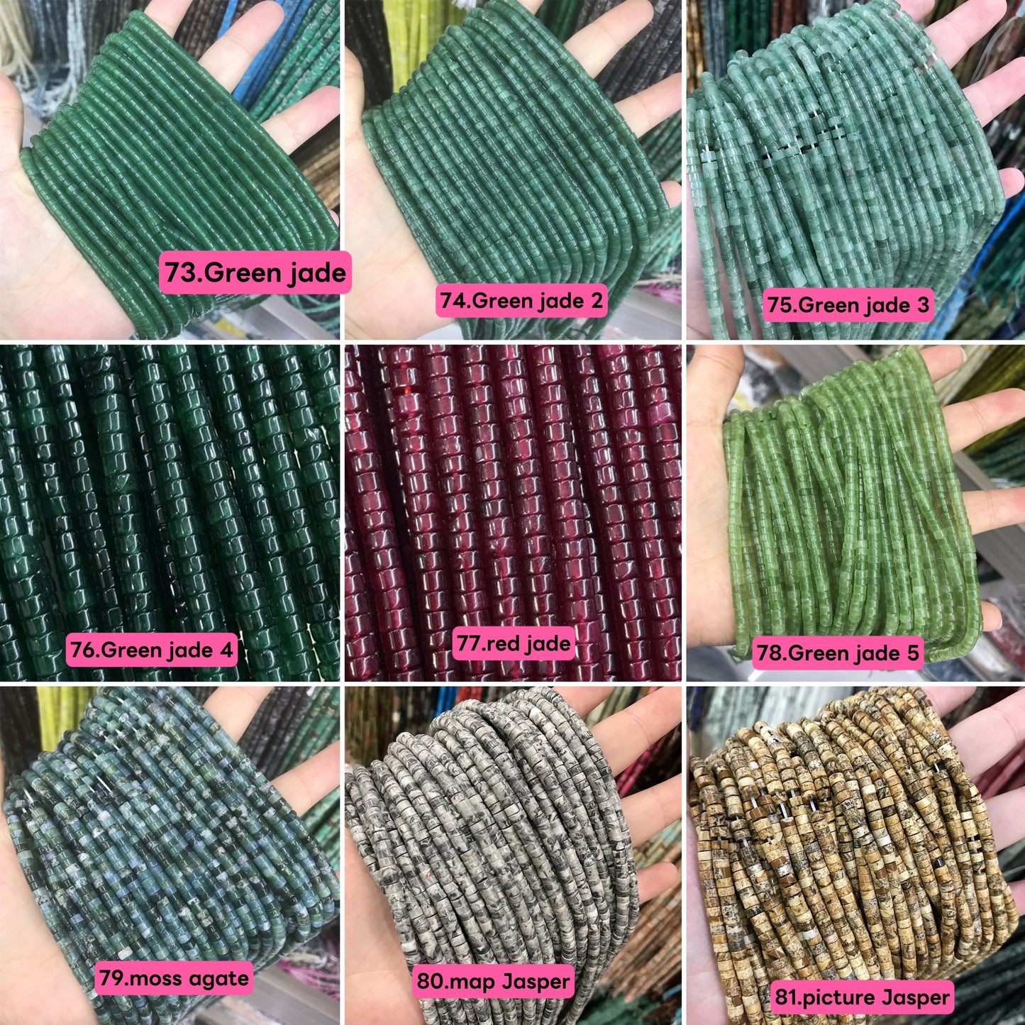 Natural heishi stone 2*4mm spacers,disc beads,spacers, loose beads for bracelets,necklaces,and jewelry accessories