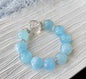 Natural Aquamarine blue beaded bracelet
