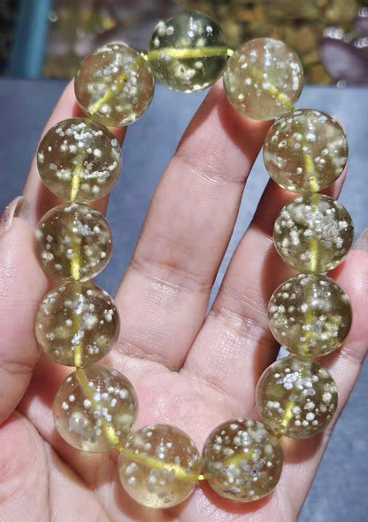 16MM Snow Libyan desert glass beads Beads Bracelet
