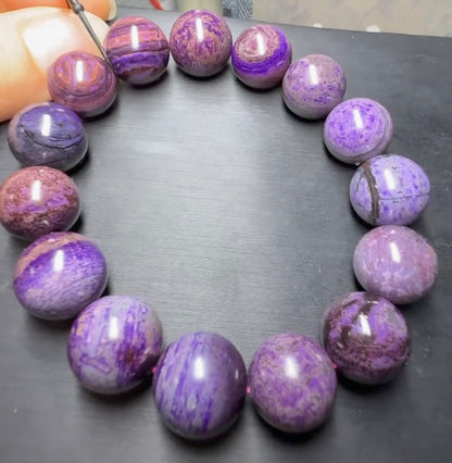 Natural Genuine purple Sugilite beads bracelet 13mm