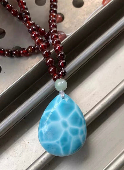 Blue Larimar pendant necklace