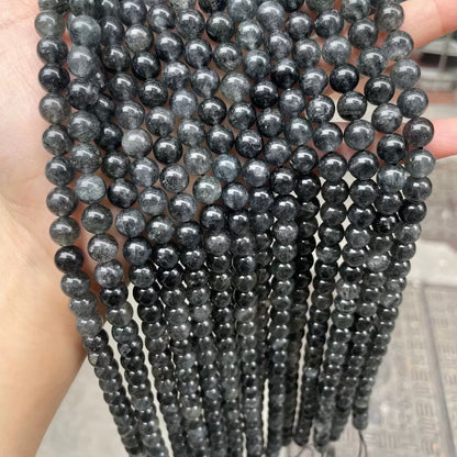 Natural Black strawberry Quartz Crystal beads,Black mica loose beads