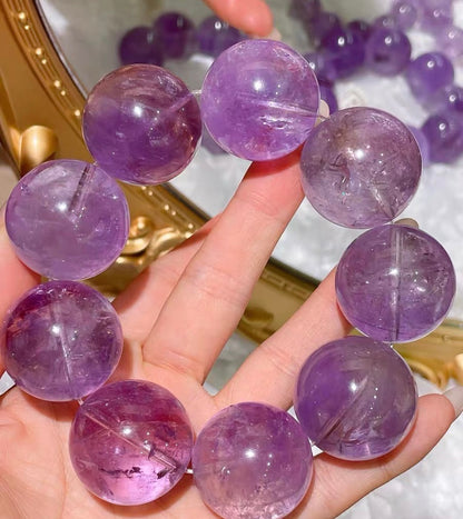 25MM Lavender Purple Amethyst Quartz Crystal bracelet