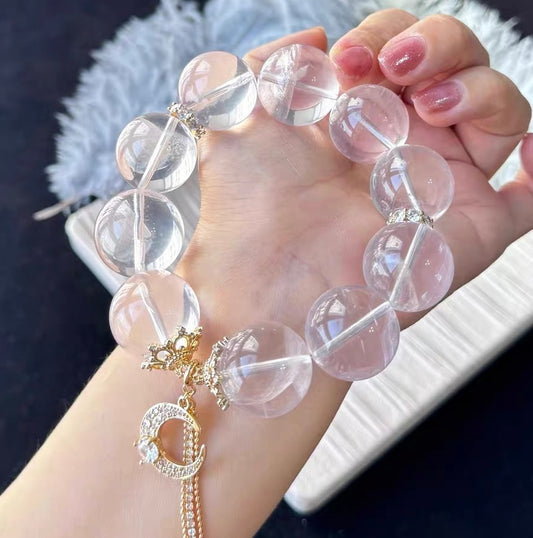 20mm Pink Rose quartz Crystal beads bracelet
