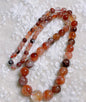 Natural Red Hematoid Lepidocrocite Quartz Crystal beaded necklace