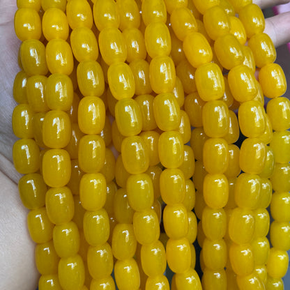 Natural yellow agate barrel beads loose beads