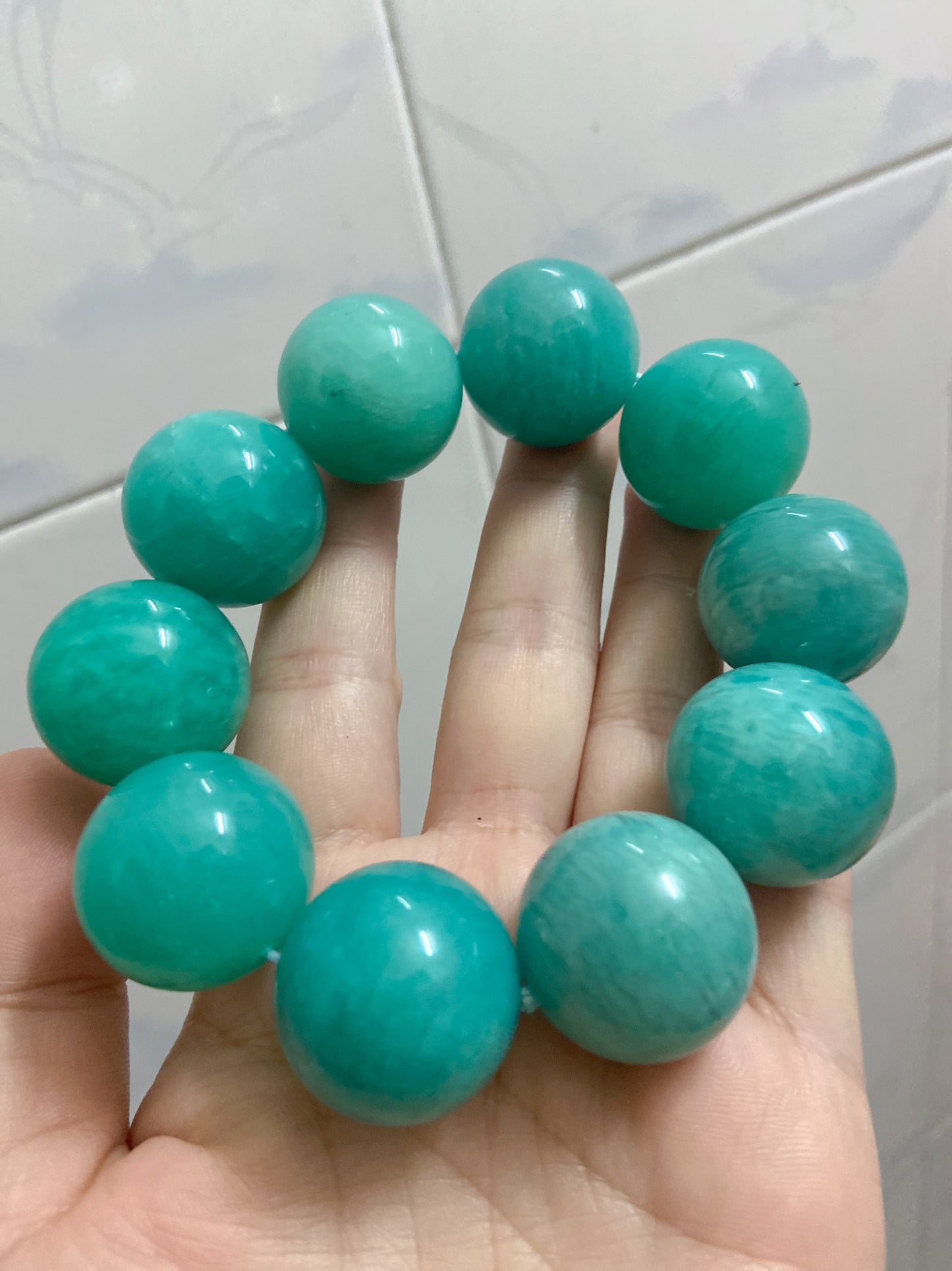 Natural Genuine Amazonite beads bracelet 23mm