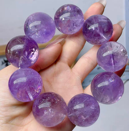 25MM Lavender Purple Amethyst Quartz Crystal bracelet