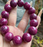 16MM Natural Red Ruby beaded bracelet