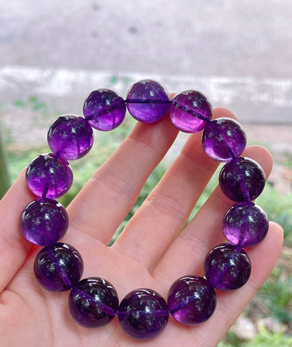 15MM Purple Amethyst Quartz Crystal bracelet