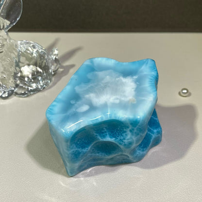 Natural Larimar blue Raw nugget beads gemstone ornaments