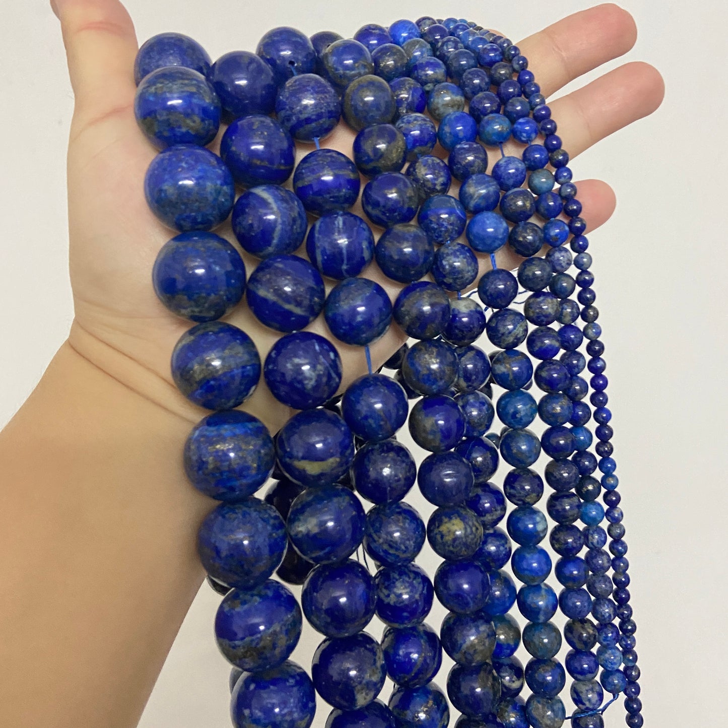 Natural Lapis Lazuli loose beads for jewelry making 4-20mm ,15 inches one strands