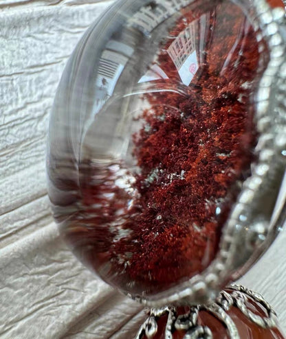 Natural Red Hematoid Lepidocrocite Quartz Crystal beaded bracelet