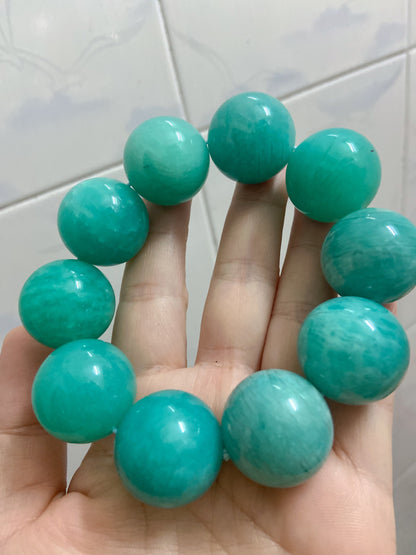 Natural Genuine Amazonite beads bracelet 23mm