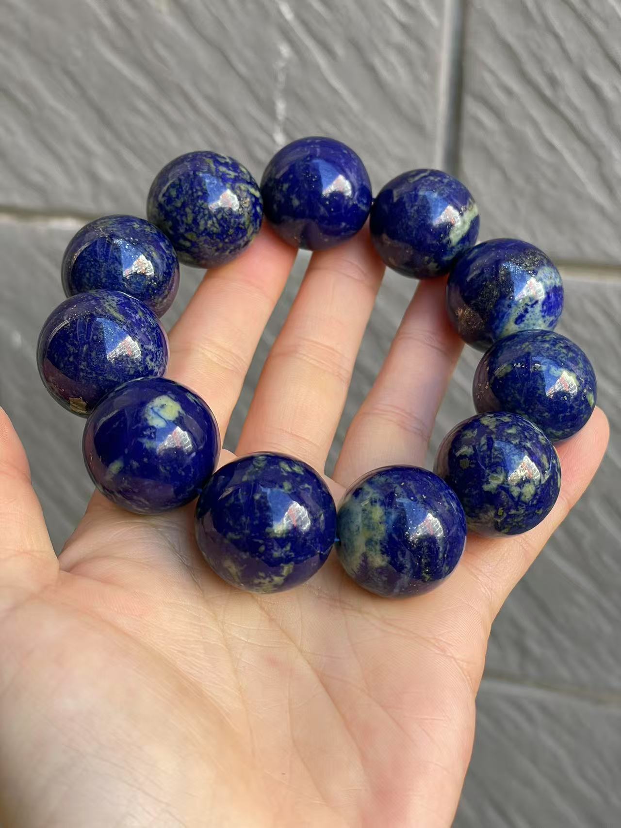 22mm Natural Lapis Lazuli beads bracelet