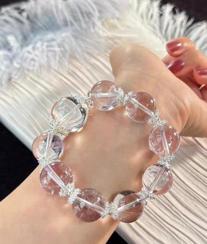 17mm Bolivia Amethyst Quartz Crystal And Rock Quartz bracelet