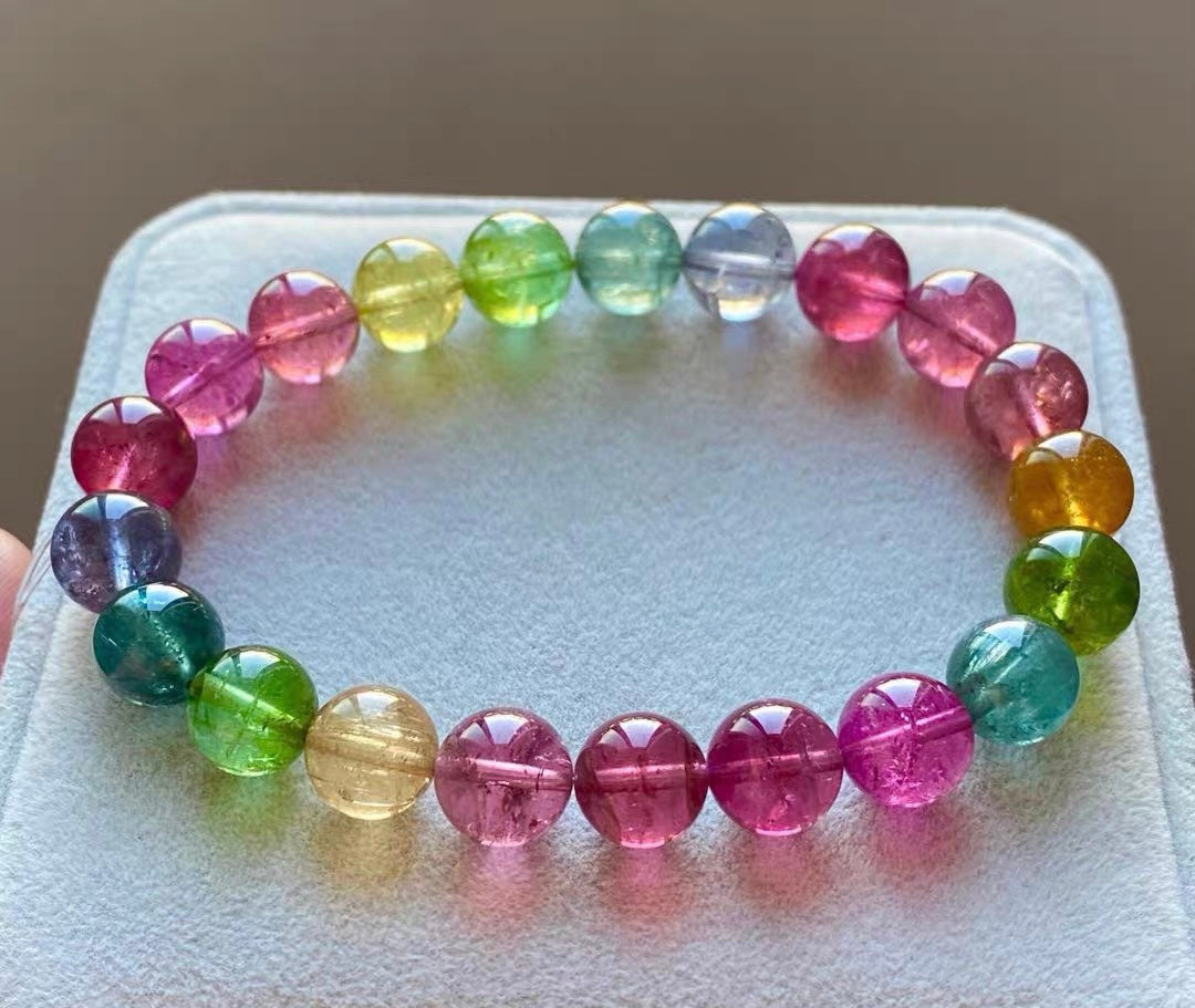 Rainbow tourmaline bracelet 9.2mm