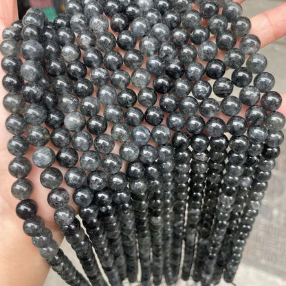 Natural Black strawberry Quartz Crystal beads,Black mica loose beads