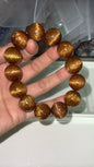 Natural Copper Titanium crystal Rutilated Quartz beaded bracelet 17mm