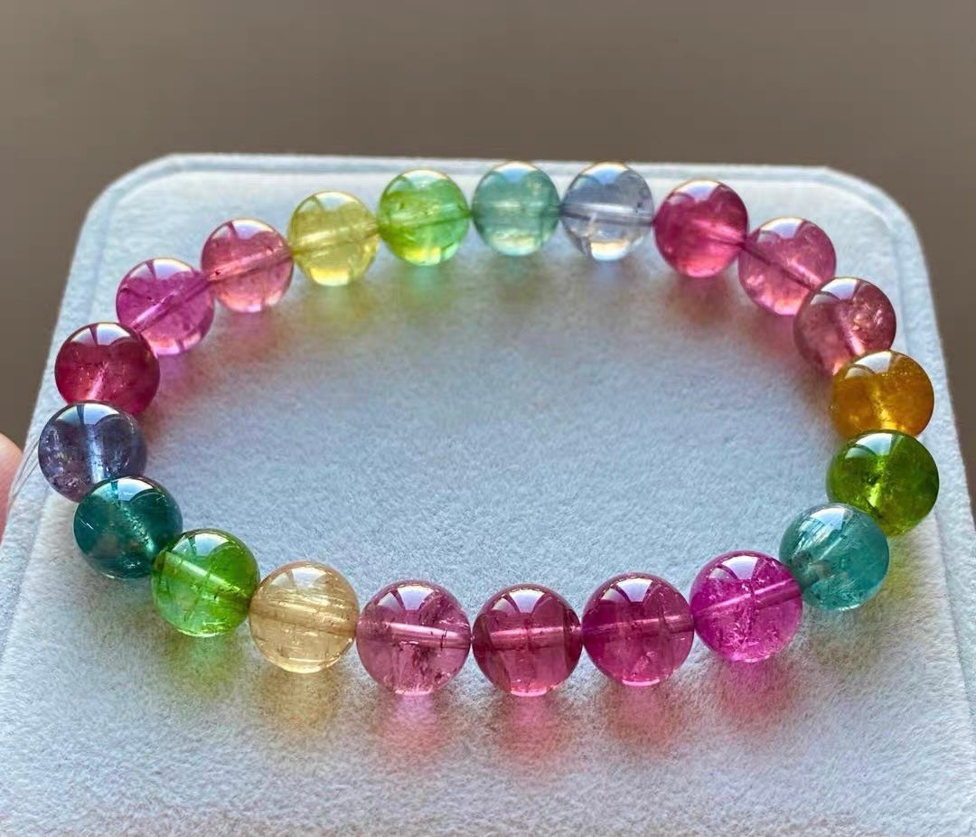 Rainbow tourmaline bracelet 9.2mm