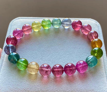 Rainbow tourmaline bracelet 9.2mm