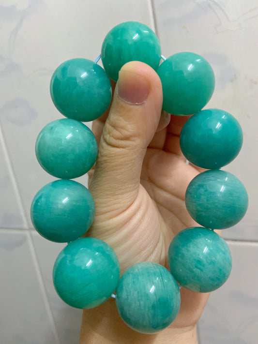 Natural Genuine Amazonite beads bracelet 23mm