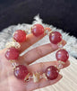 18mm Natural Red strawberry Quartz Crystal beads bracelet