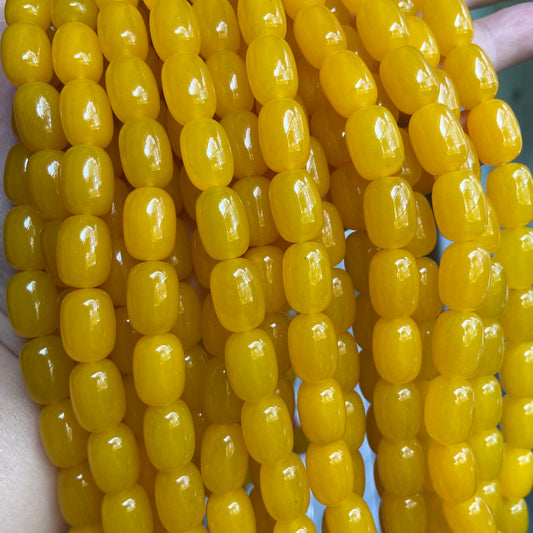 Natural yellow agate barrel beads loose beads