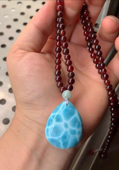 Blue Larimar pendant necklace