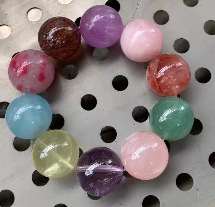 20MM Natural Mixed Gemstone Crystal bracelet