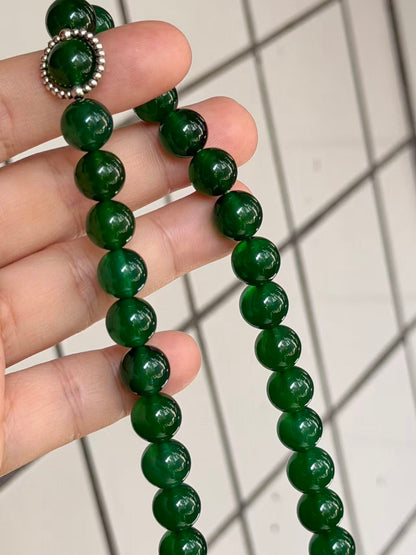 Green agate beaded bracelet