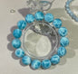 Natural blue Larimar beaded bracelet 14mm
