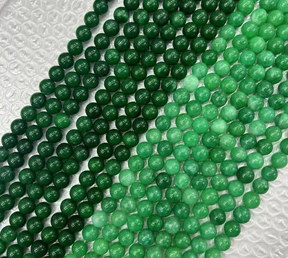 Green chalcedony loose strands beads