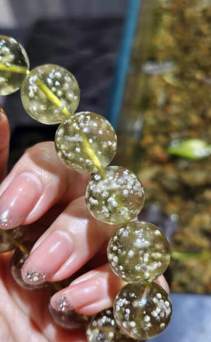 16MM Snow Libyan desert glass beads Beads Bracelet