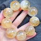 Natural Yellow Asai Citrine Quartz Crystal round beads bracelet 26.5mm